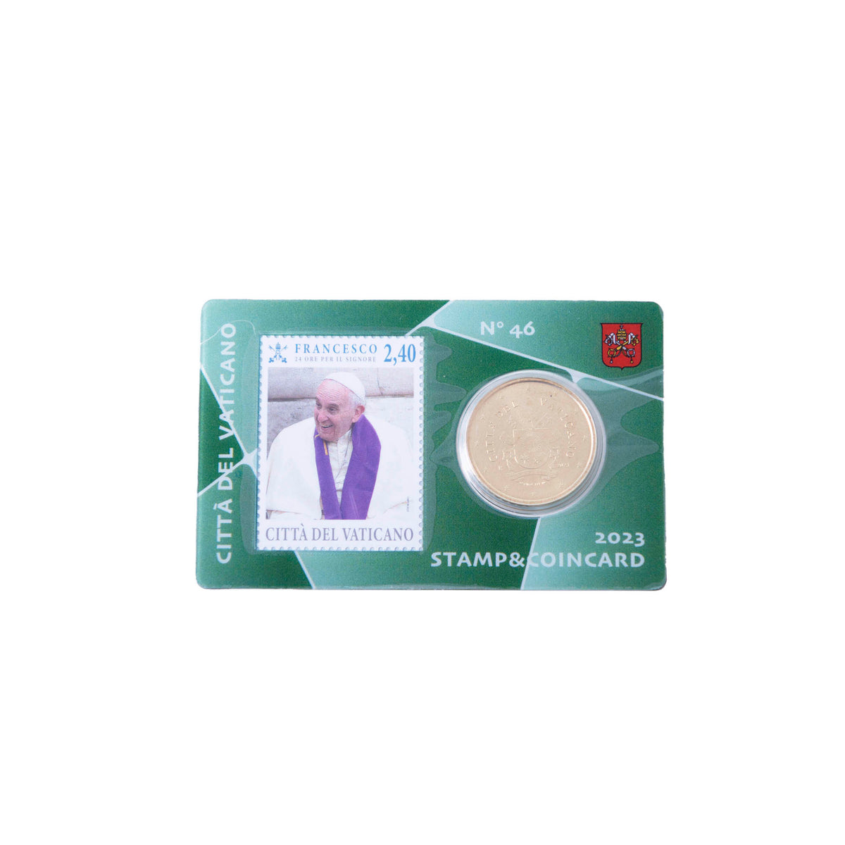 코인카드 No. 46 바티칸 50센트 유로 동전, 2023년 우표 포함 – Galleria Mariana