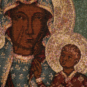 Particolare Arazzo in tela d'oro della Madonna di Czestochowa - Galleria Mariana