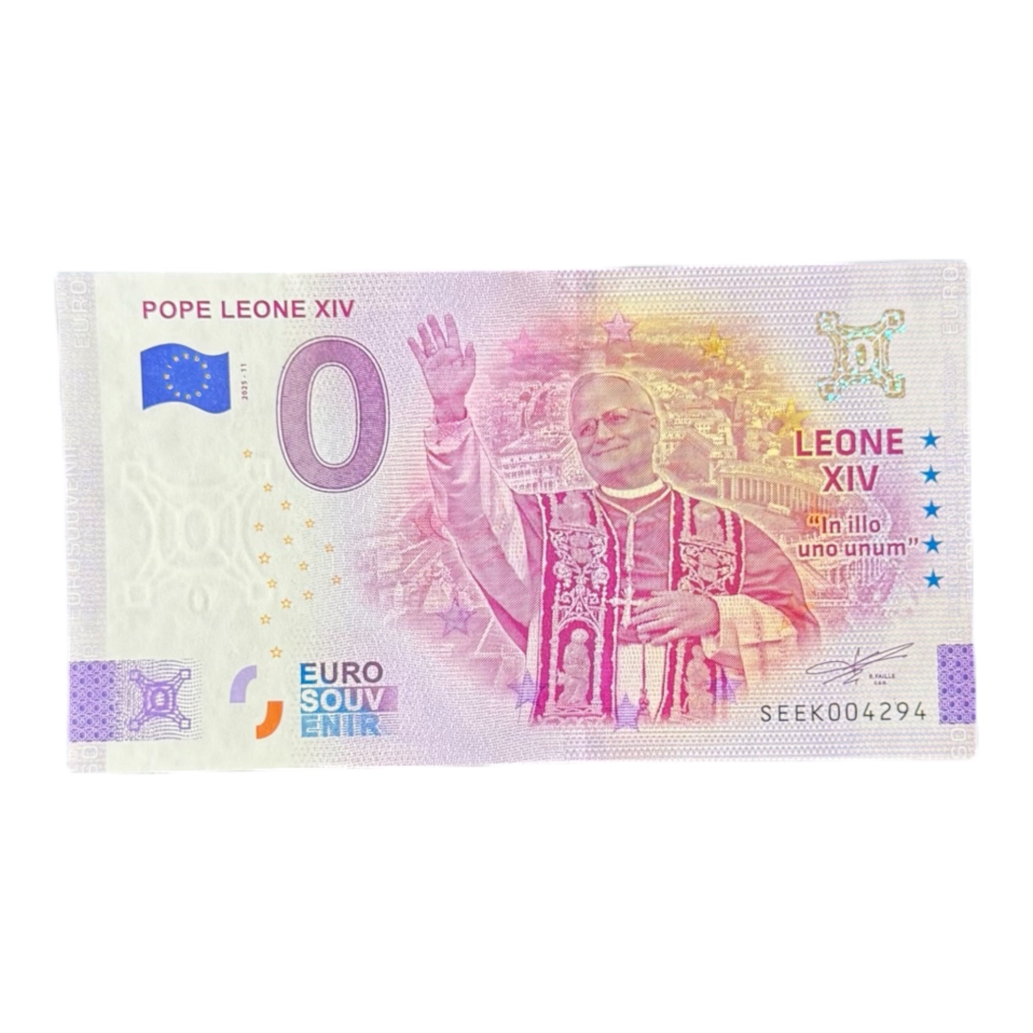 Banconota ufficiale Papa Leone XIV - Galleria Mariana