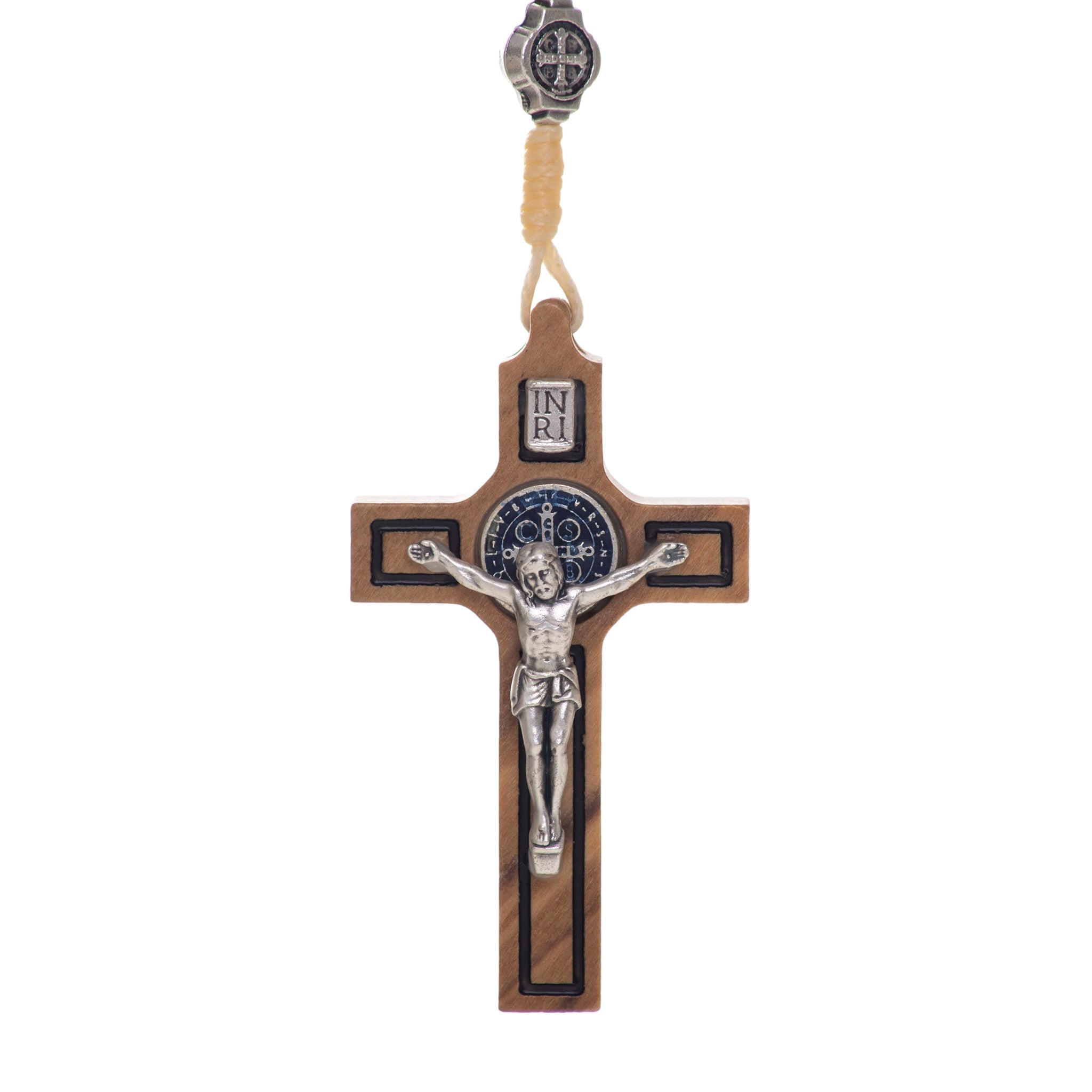 Particolare Rosario in legno di ulivo di San Benedetto - Galleria Mariana