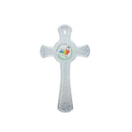 Croce in vetro Murano Giubileo 2025 argento - Galleria Mariana