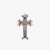 Crocifisso in nickel smaltato di San Benedetto blu - Galleria Mariana