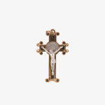Crocifisso in nickel smaltato dorato di San Benedetto nero - Galleria Mariana