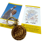 Portachiavi ufficiale del Giubileo in legno d'ulivo di Papa Leone XIV Sorelle Clarisse - Galleria Mariana