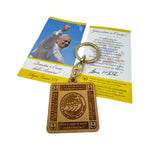 Portachiavi quadrato legno d'ulivo Giubileo 2025 Papa Leone XIV preghiera - Galleria Mariana