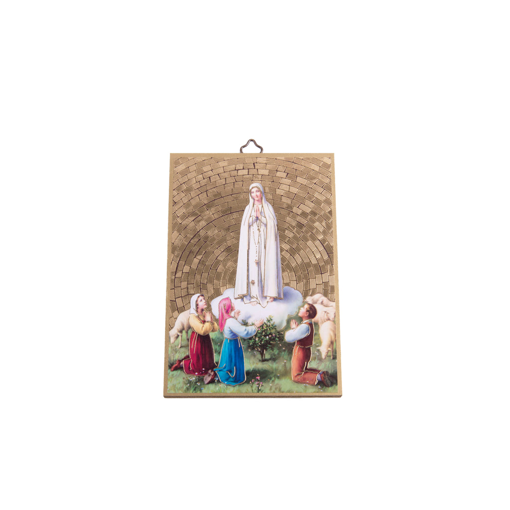 Quadro legno con stampa Madonna di Fatima - Galleria Mariana