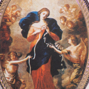 Oval wooden painting of Our Lady Scioglinodi