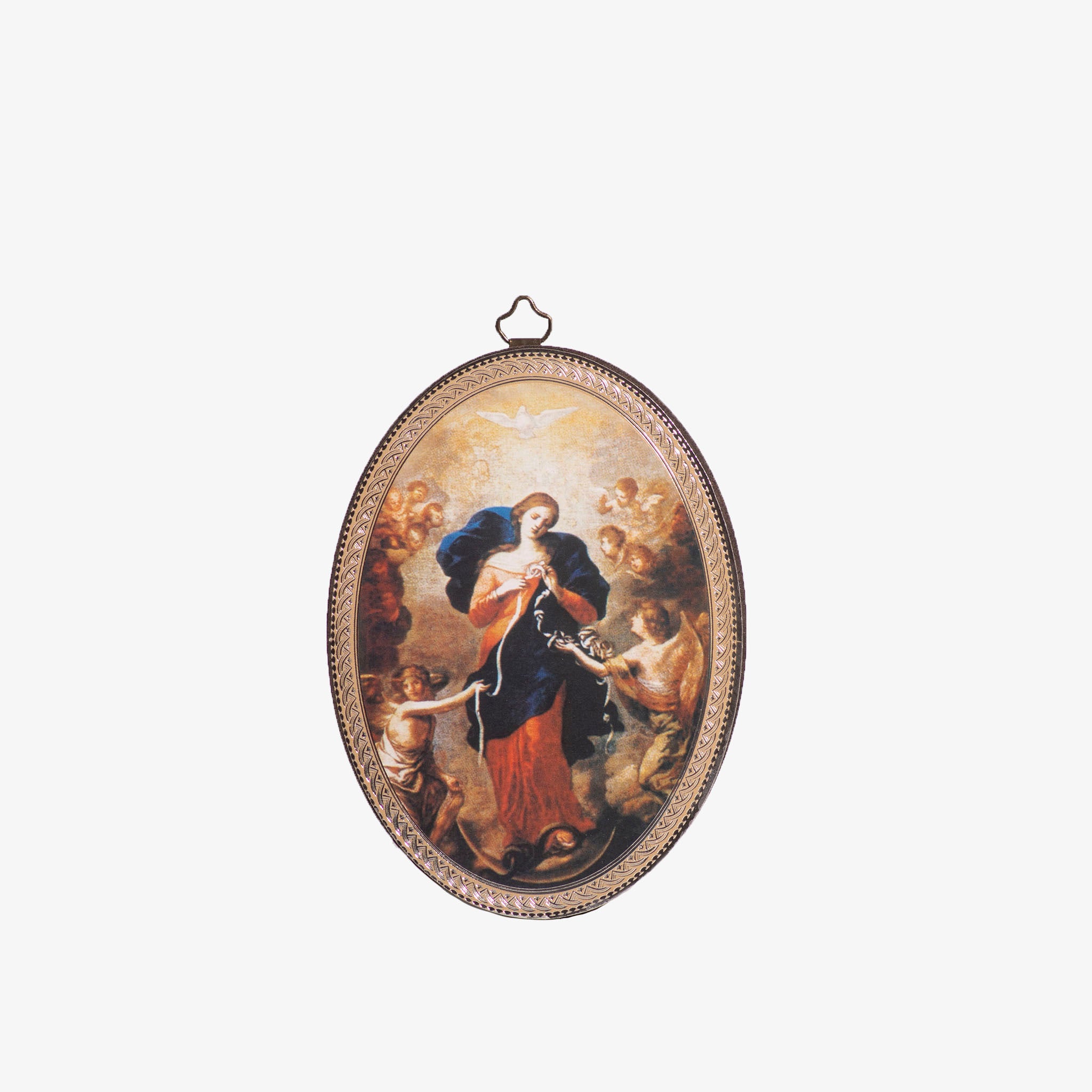 Oval wooden painting of Our Lady Scioglinodi