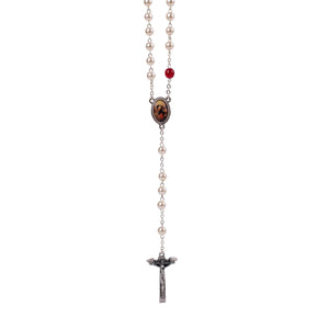Rosario in madreperla della Madonna scioglinodi - Galleria Mariana