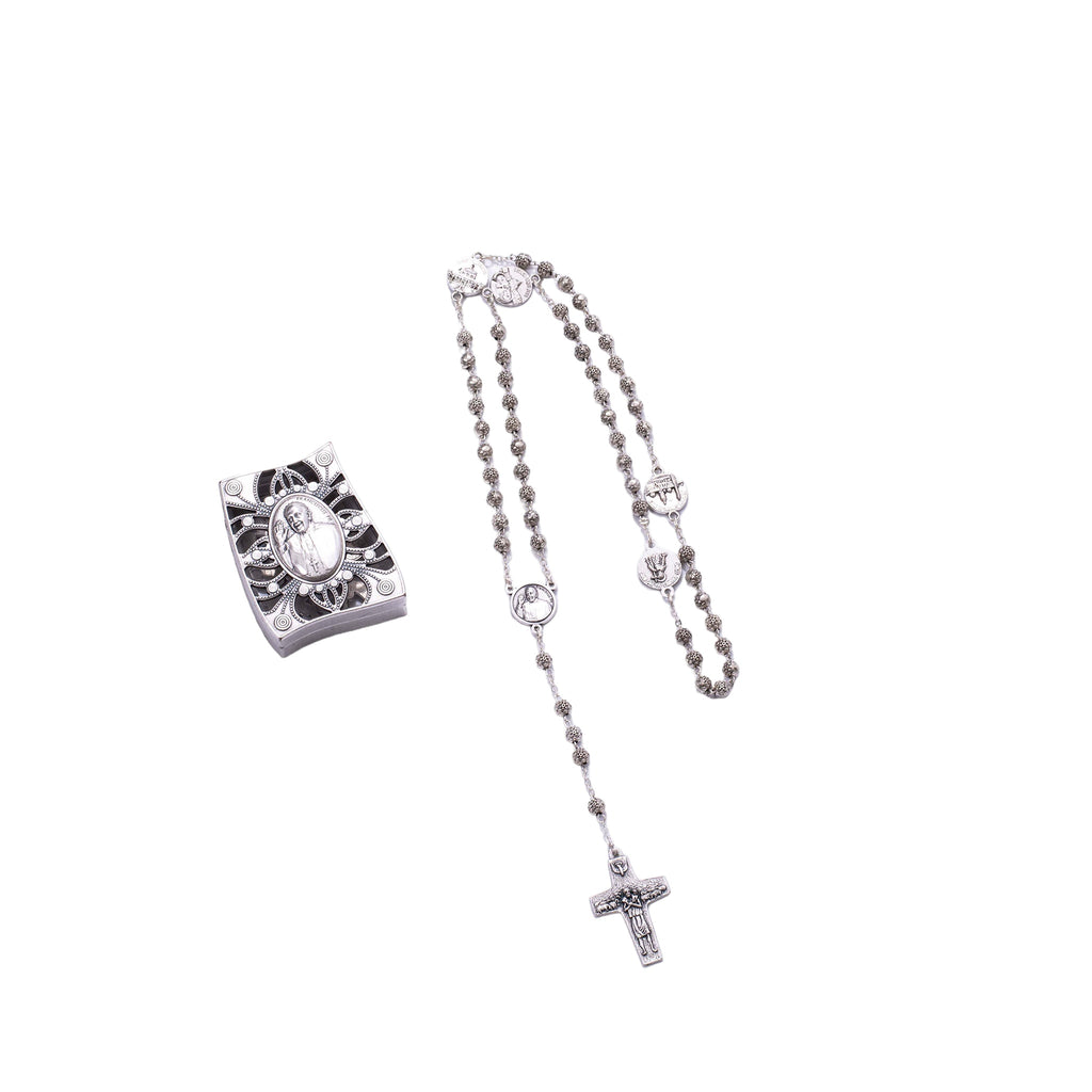 Rosario con astuccio di Papa Francesco e le quattro basiliche intero - Galleria Mariana