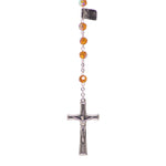 Particolare Rosario in cristallo con medaglia arancione - Galleria Mariana