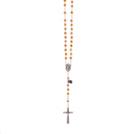 Rosario in cristallo con medaglia arancione - Galleria Mariana