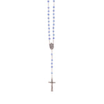 Rosario in cristallo con medaglia celeste - Galleria Mariana