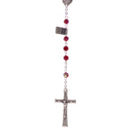 Particolare Rosario in cristallo con medaglia rosso  - Galleria Mariana