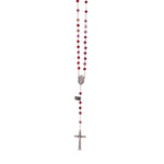 Rosario in cristallo con medaglia rosso  - Galleria Mariana