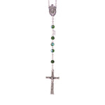 Particolare Rosario in cristallo con medaglia verde - Galleria Mariana