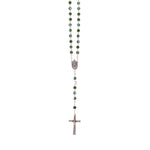 Rosario in cristallo con medaglia verde - Galleria Mariana