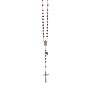 Rosario in cristallo con medaglia viola - Galleria Mariana