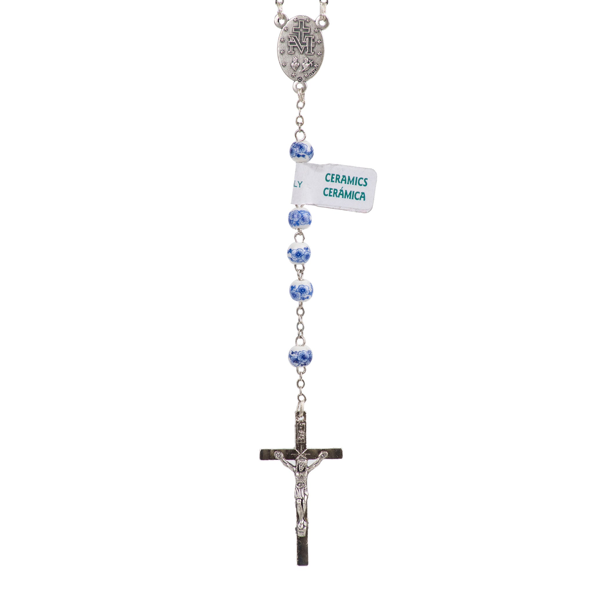 Particolare Rosario in ceramica blu - Galleria Mariana