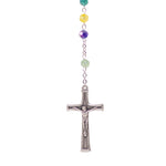 Particolare Rosario in cristallo con medaglia multicolore - Galleria Mariana