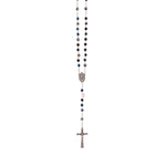 Rosario in cristallo con medaglia nero - Galleria Mariana