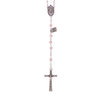 Particolare Rosario in cristallo con medaglia rosa - Galleria Mariana