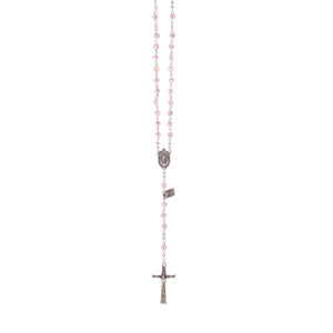 Rosario in cristallo con medaglia rosa - Galleria Mariana