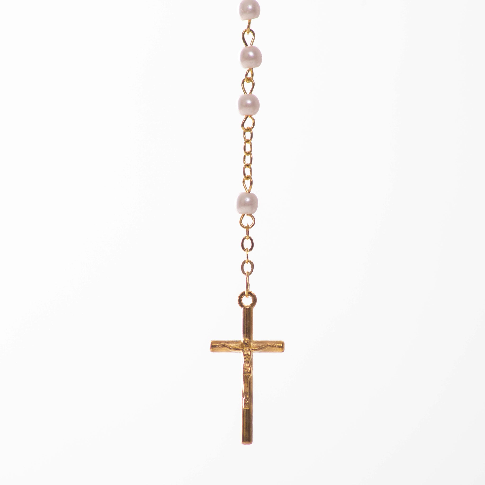 Particolare Rosario con perle placcato oro 2 - Galleria Mariana