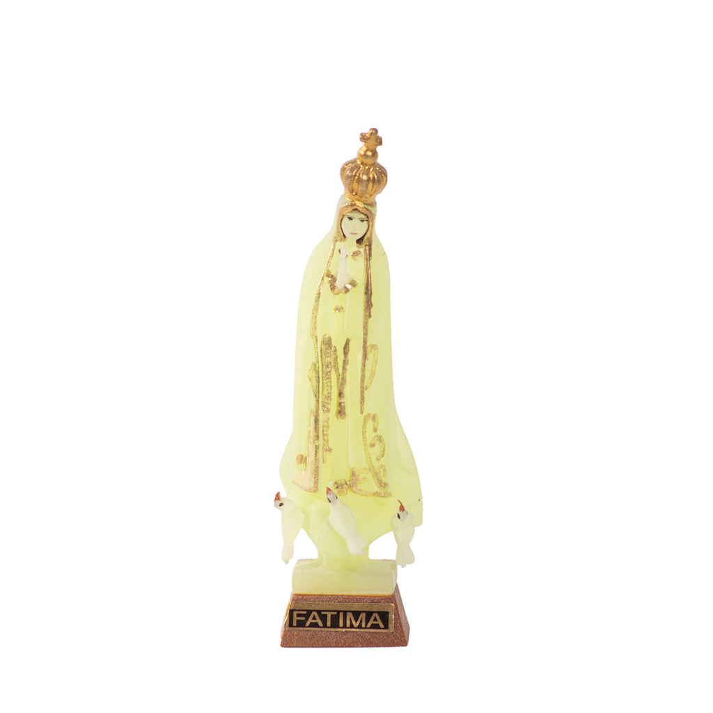 Statua fosforescente della Madonna di Fatima 9 cm - Galleria Mariana