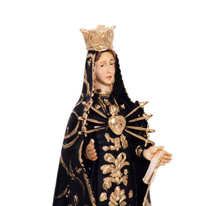 Particolare Statua in resina e marmo Vergine Addolorata Pasquini - Galleria Mariana