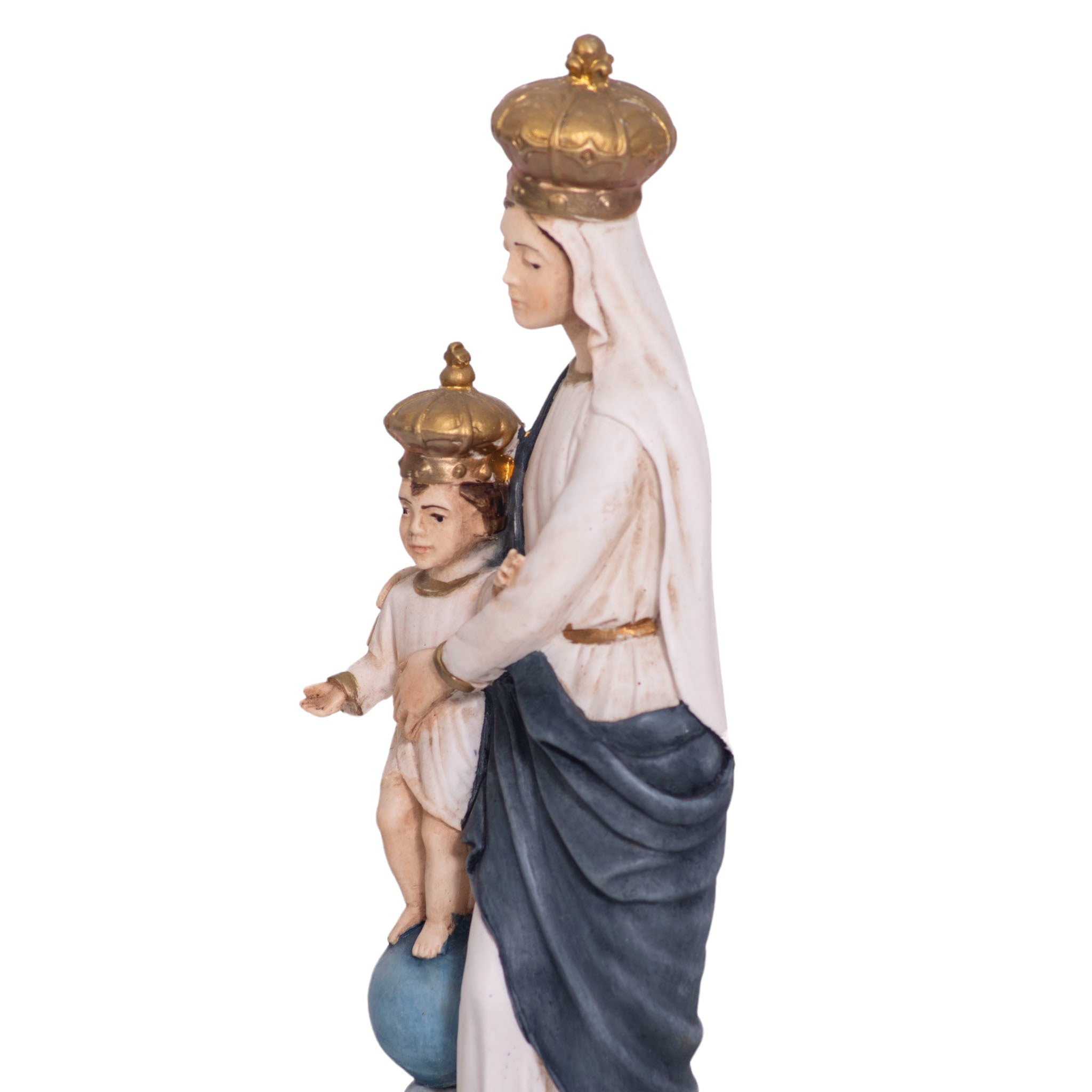 Particolare Statua in resina e marmo di Nostra Signora della Vittoria - Galleria Mariana