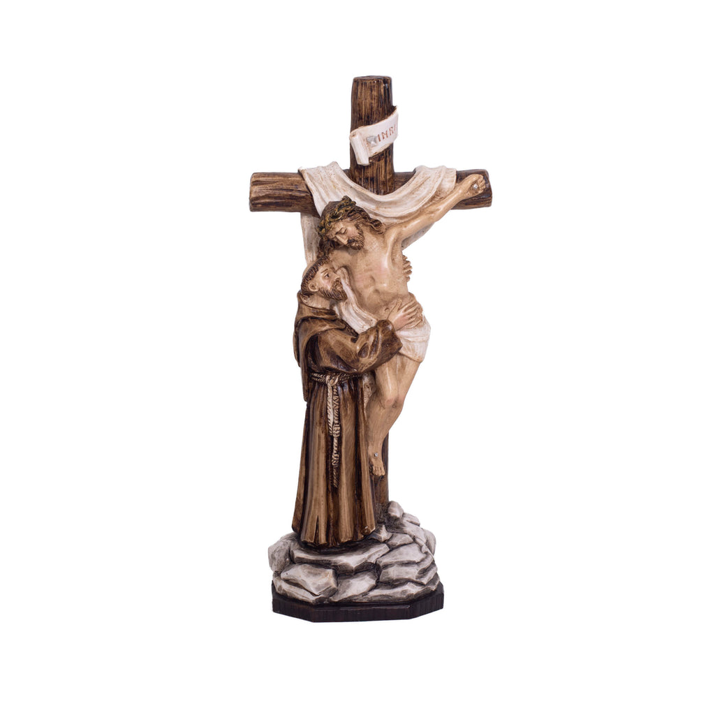 Statua visione San Francesco Gesù crocifisso - Galleria Mariana