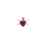Anello Icona O SACRUM COR - Rodio Zirconi Rubino - Galleria Mariana