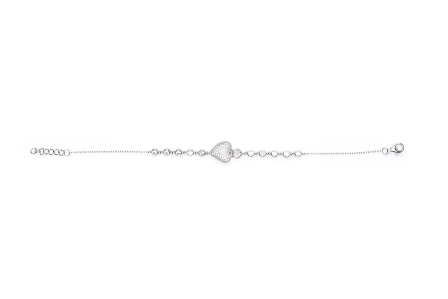 Bracciale Icona O SACRUM COR - Rodio Zirconi Bianchi - Galleria Mariana