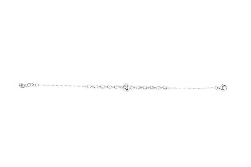 Bracciale Icona O SACRUM COR Finitura Rodio con zirconi bianchi - Galleria Mariana