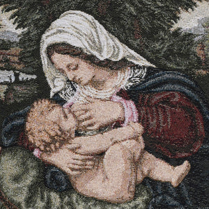 Particolare Arazzo in tela d'oro della Madonna che allatta - Galleria Mariana