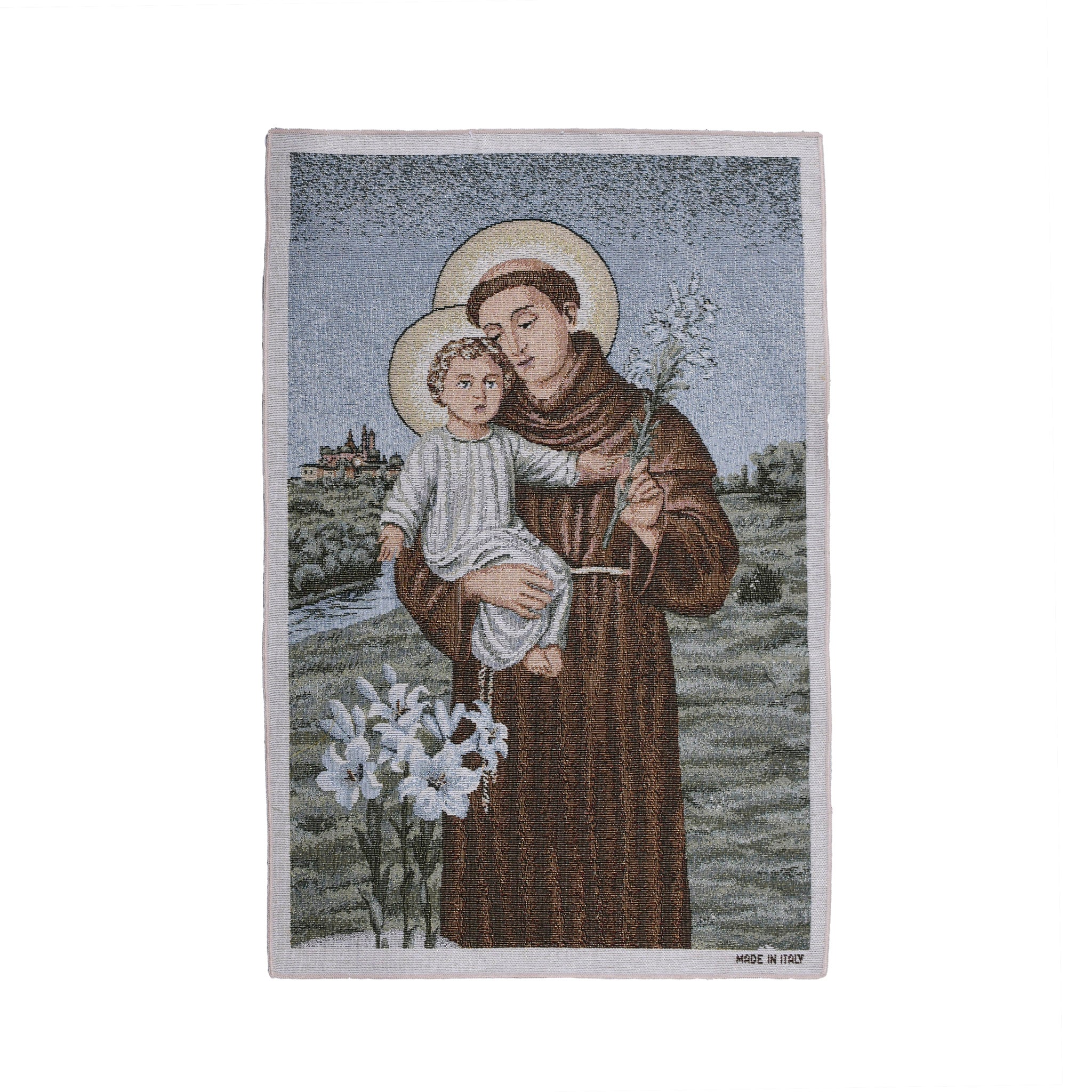 St francis persian (Gold cloth tapestry of Francis with child)