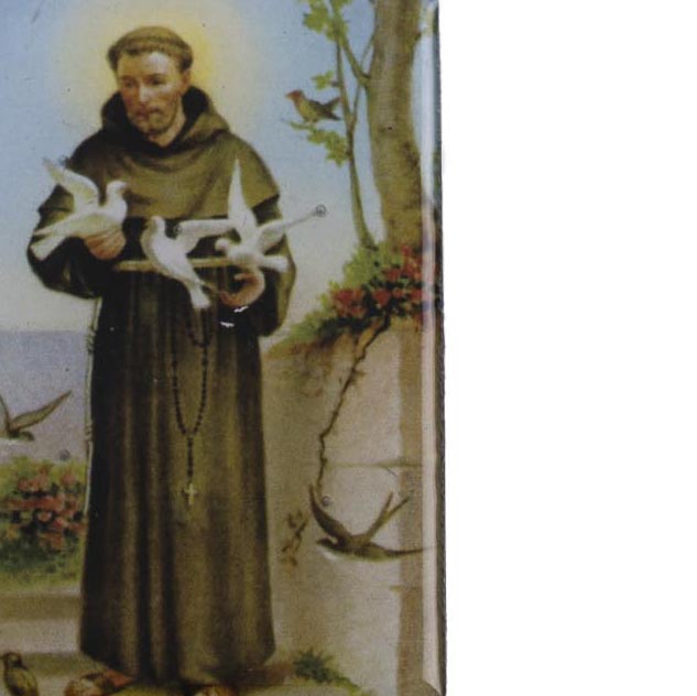 Tau legno San Francesco su tulle - Feste - Bomboniere - di A G S S