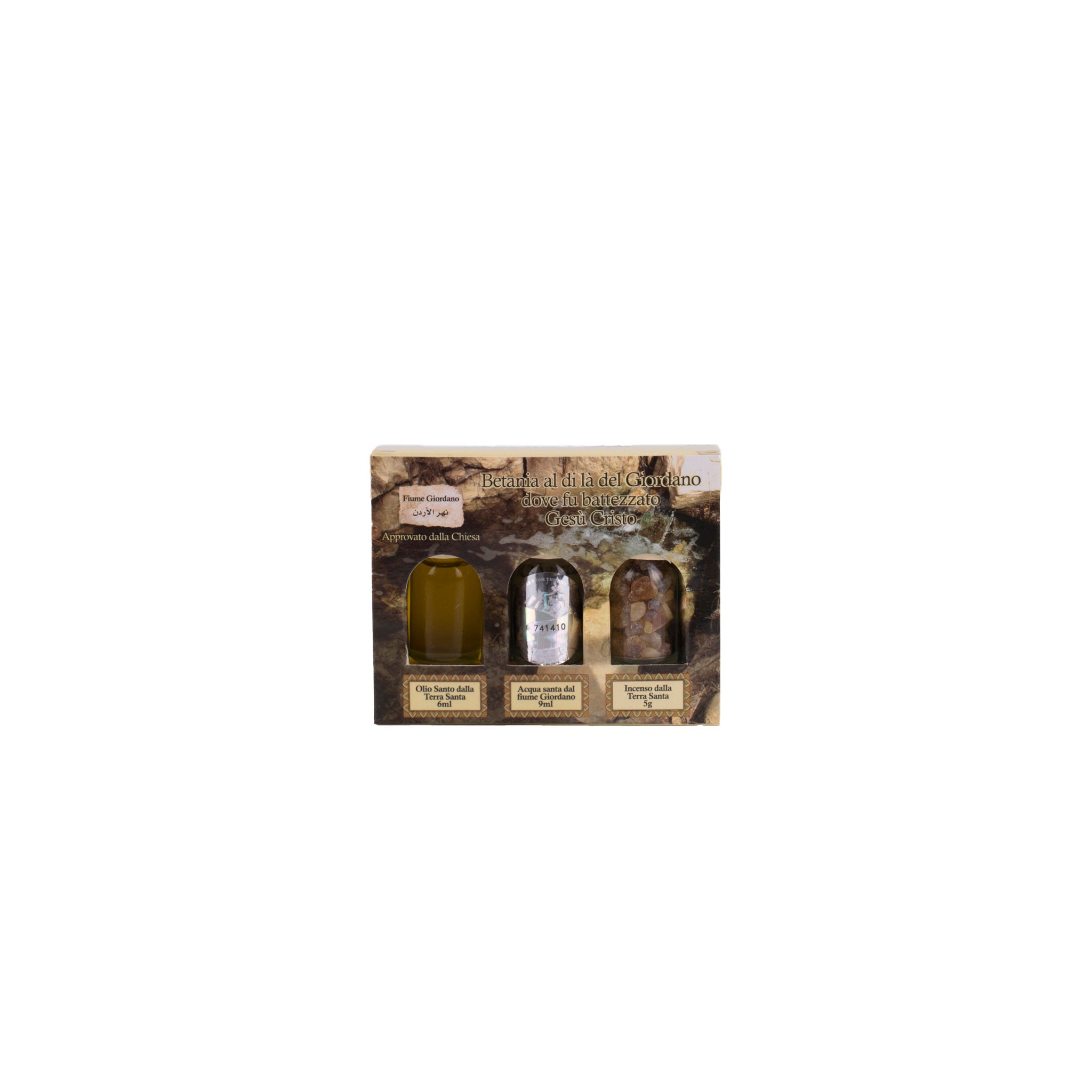 Kit con incenso, acqua e olio dalla Terra Santa - Galleria Mariana