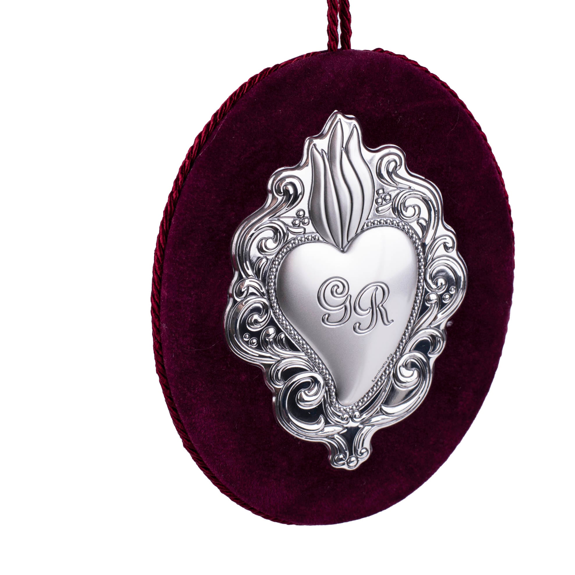 Cuore Votivo Ave Maria Argento - Ex Voto Mariano 9.5x7.5 Cm - Foto 10