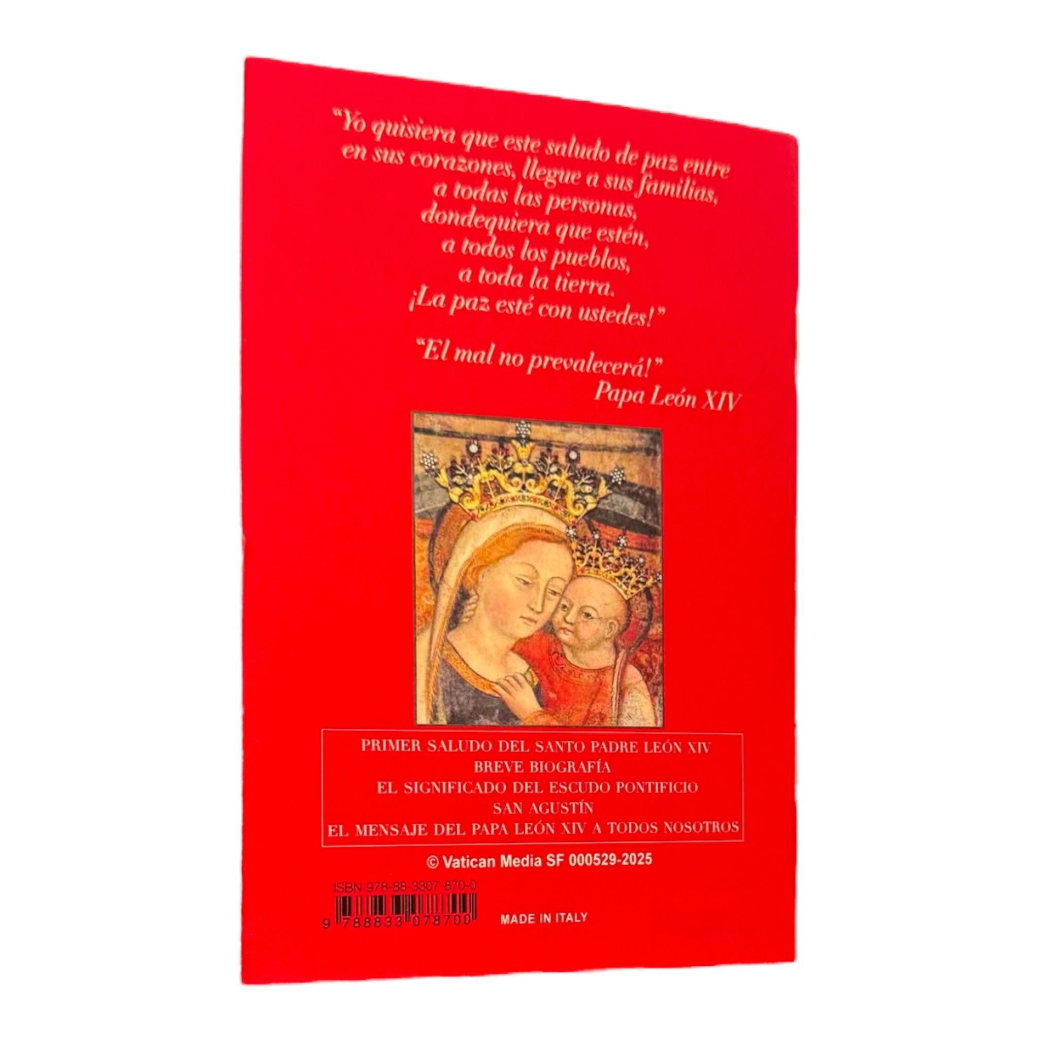 Libro ufficiale di Papa Leone XIV retro - Galleria Mariana