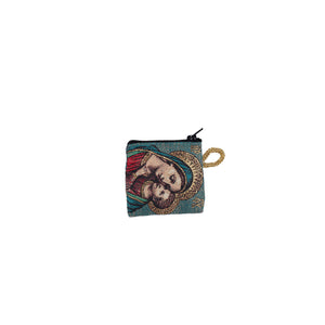 Retro Pochette religiosa Maria con Bambino Gesù quadrata - Galleria Mariana