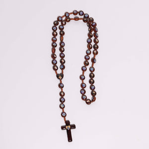 Rosario con corda marrone e santi intero - Galleria Mariana