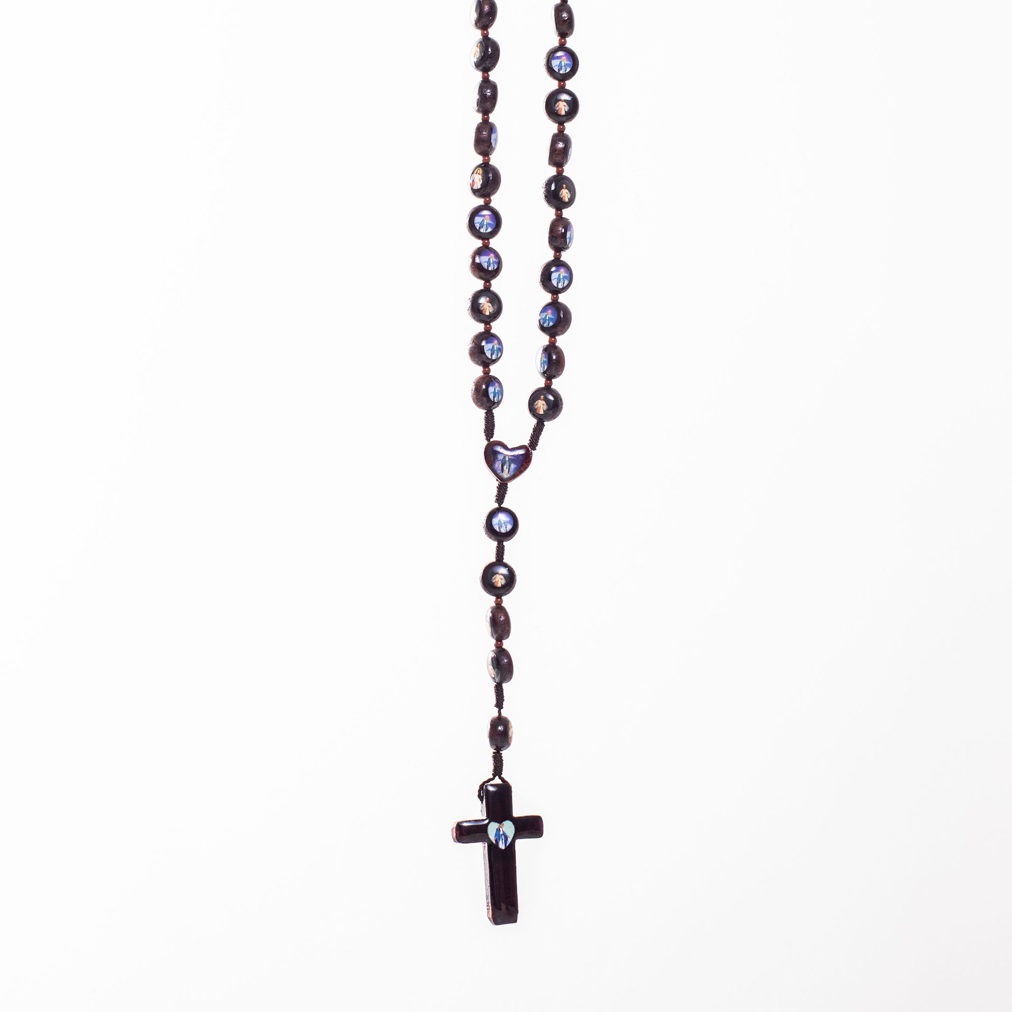 Rosario con corda neri e santi - Galleria Mariana