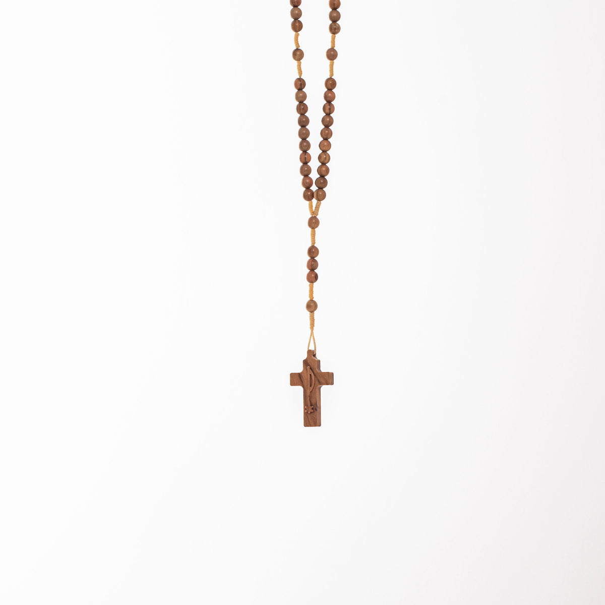 Rosary with olive wood beads and rope – Galleria Mariana