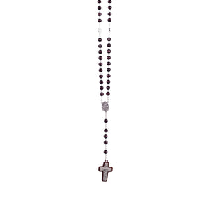 Rosario in legno di ulivo scuro con croce del Buon Pastore - Galleria Mariana
