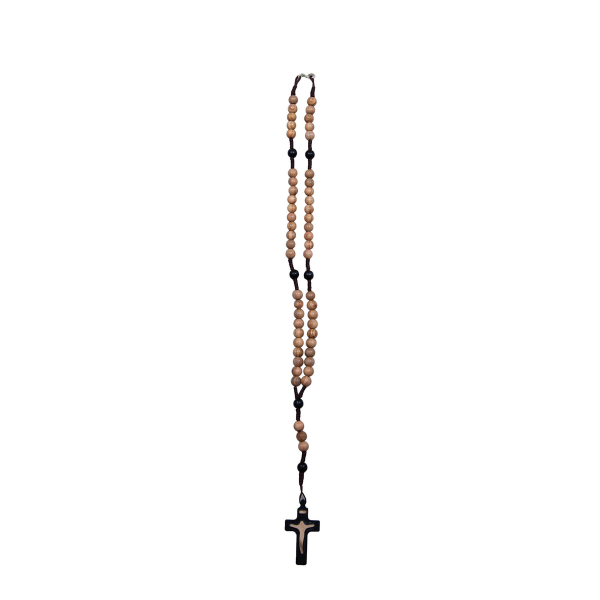 Rosary made of olive wood and dark rope – Galleria Mariana