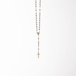 Rosario con perle nere placcato oro - Galleria Mariana