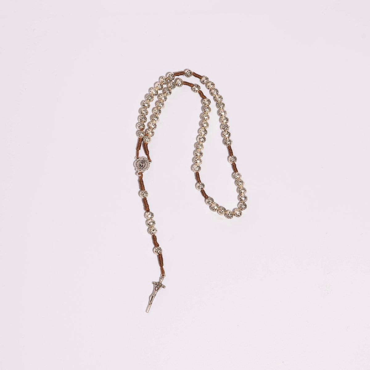 Rosary with metal roses and rope – Galleria Mariana