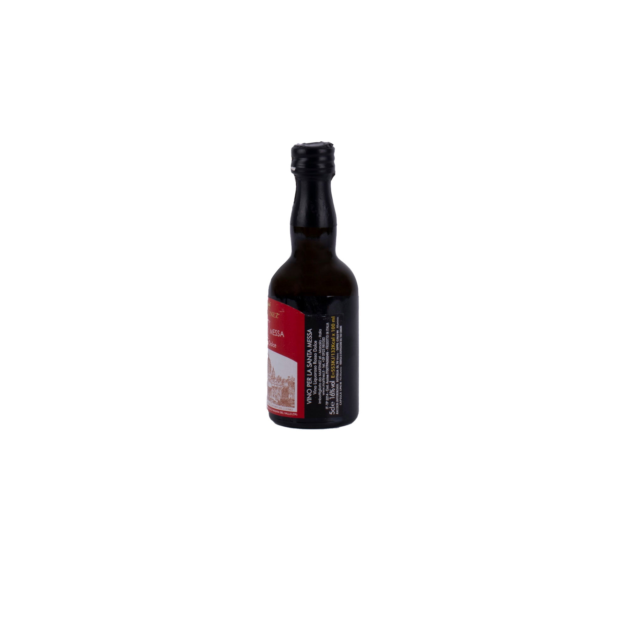 Particolare Vino da messa rosso dolce martinez 5cl - Galleria Mariana